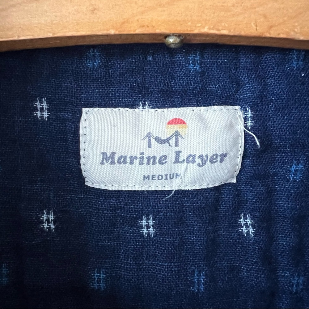 Marine Layer Indigo Blue Print Tunic Dress - Picture 3 of 4
